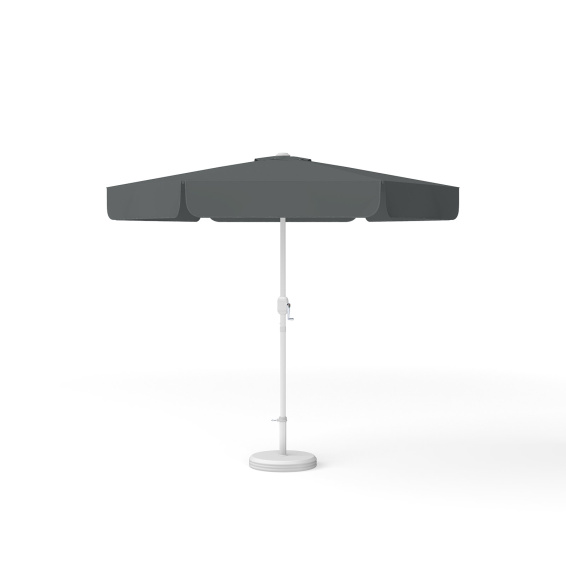 Parasol rond anthracite uni, ø 250 cm, avec manivelle