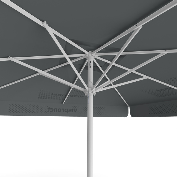 Parasol avec impression de logo, 300 x 300 cm, vue de dessous