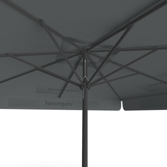 Parasol avec impression de logo, 300 x 300 cm, vue de dessous