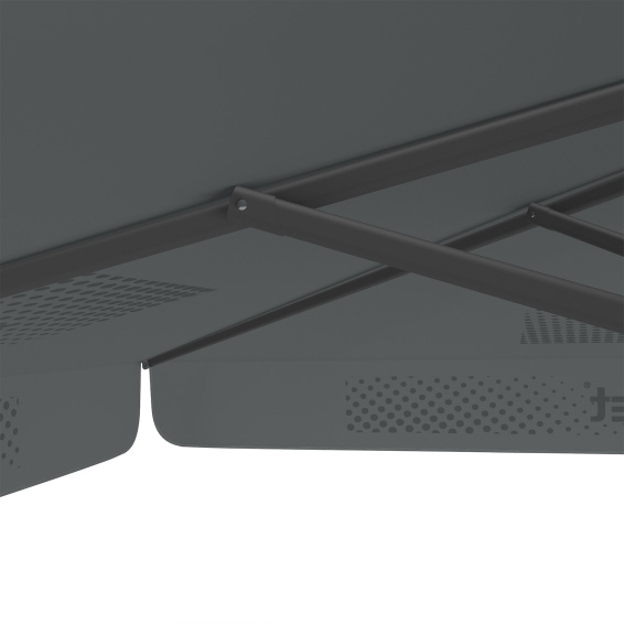 Parasol avec impression de logo, 300 x 300 cm, montants robustes