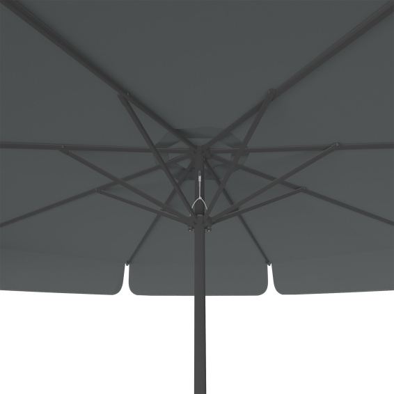 Parasol anthracite, ø 300 cm, vue de dessous
