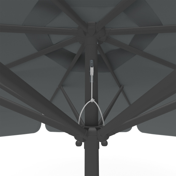 Parasol anthracite, ø 300 cm, détail du cordon de tirage