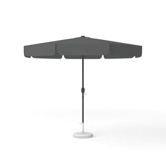 Parasol rond anthracite uni, ø 300 cm, avec manivelle
