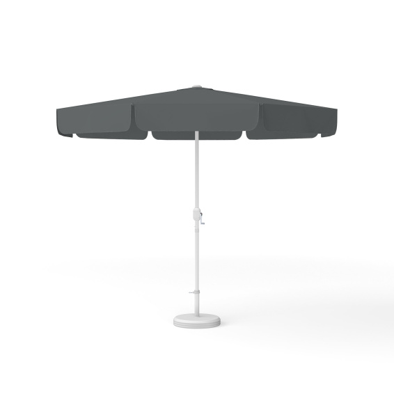Parasol rond anthracite uni, ø 300 cm, avec manivelle