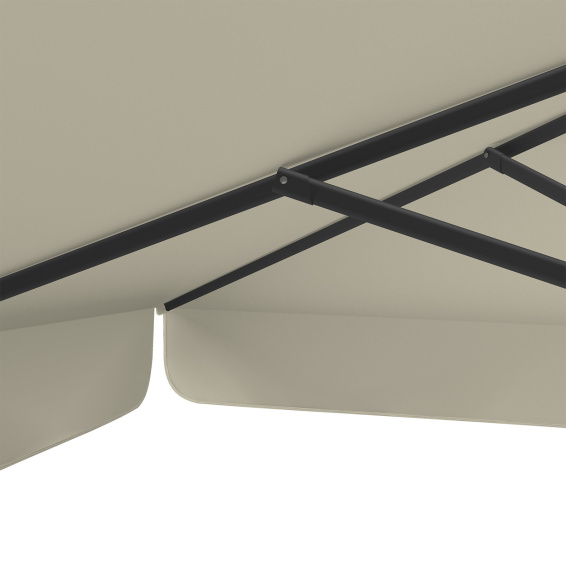 Parasol beige, 250 x 250 cm, baleines robustes