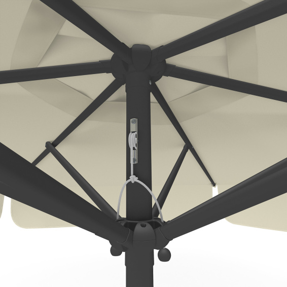 Parasol beige, ø 250 cm, détail du cordon de traction