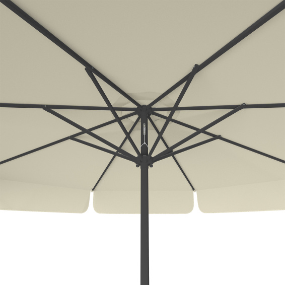Parasol beige, ø 300 cm, vue de dessous