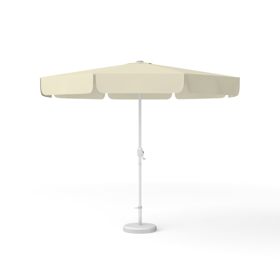 Parasol rond beige uni, ø 300 cm, avec manivelle