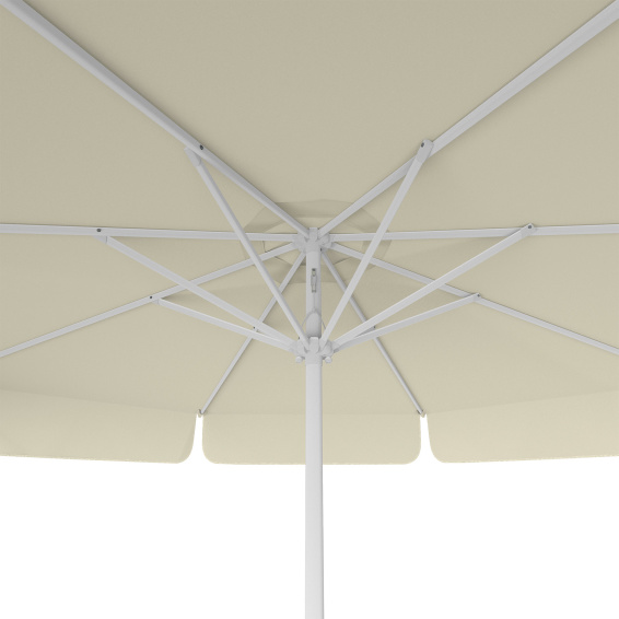 Parasol beige, ø 300 cm, vue de dessous