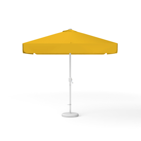 Parasol carré orange, 250 × 250 cm, avec manivelle, uni