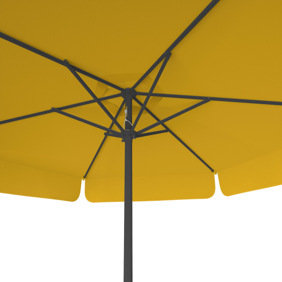Parasol orange, ø 250 cm, vue de dessous