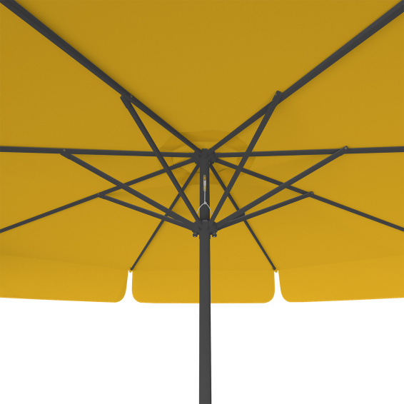 Parasol orange, ø 300 cm, vue de dessous