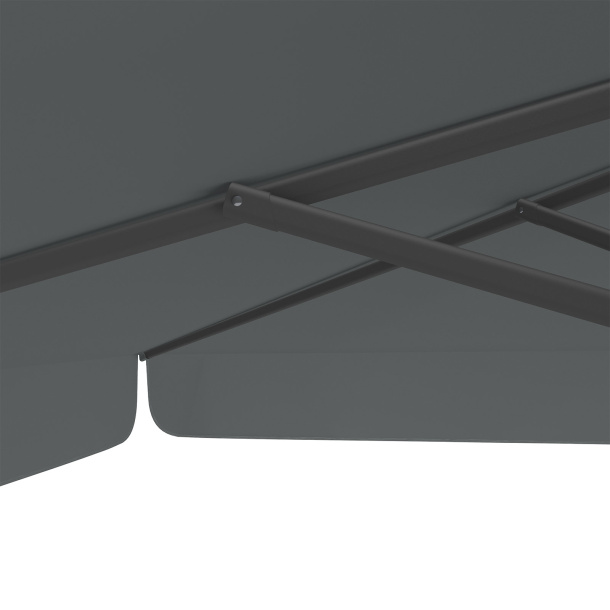 Parasol anthracite, 300 x 300 cm, baleines robustes