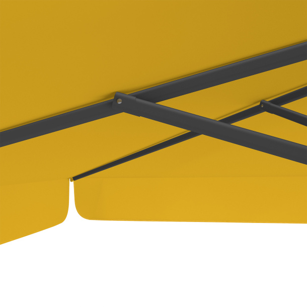 Parasol orange, 300 x 300 cm, baleines robustes