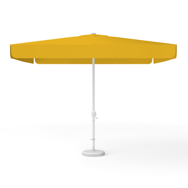 Parasol carré orange, 300 × 300 cm, avec manivelle, uni