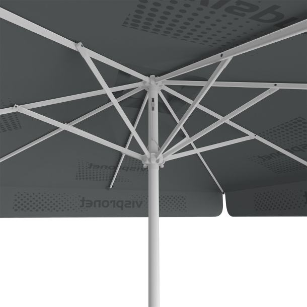 Parasol avec impression de logo, 250 x 250 cm, vue de dessous