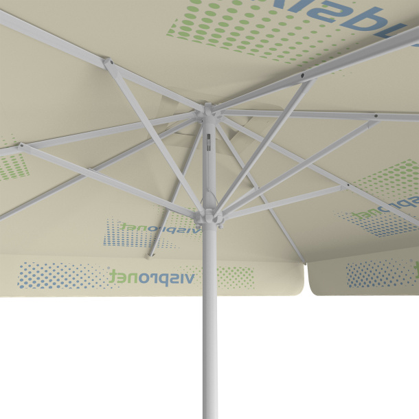 Parasol avec impression de logo, 250 x 250 cm, vue de dessous