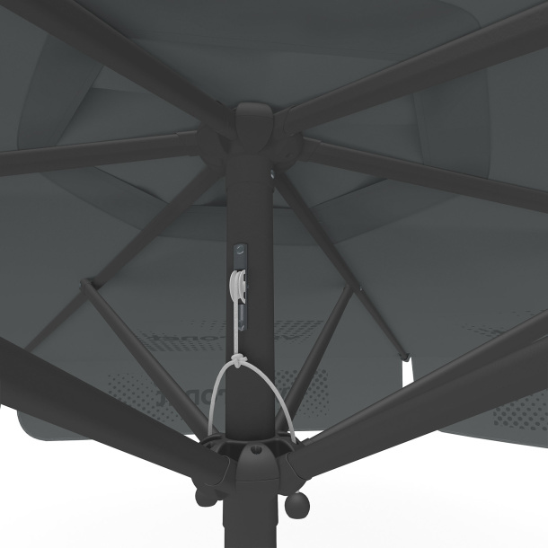 Parasol avec impression de logo, ø 250 cm, détail de la poulie