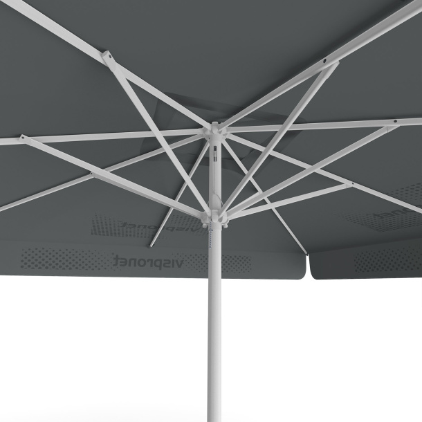 Parasol avec impression de logo, 300 x 300 cm, vue de dessous