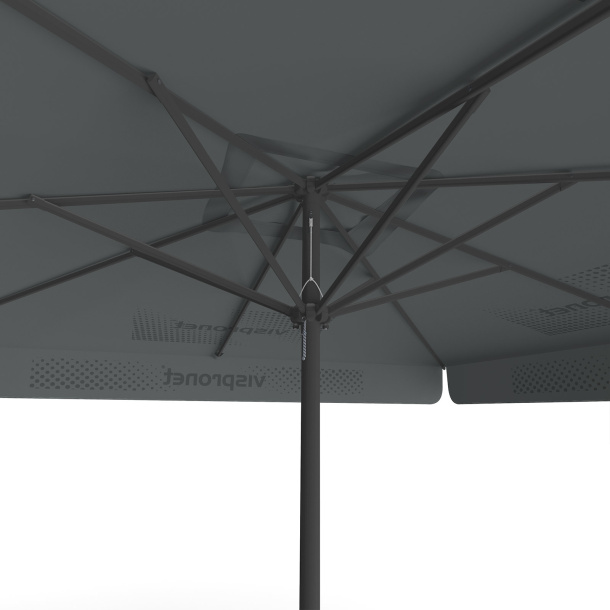 Parasol avec impression de logo, 300 x 300 cm, vue de dessous