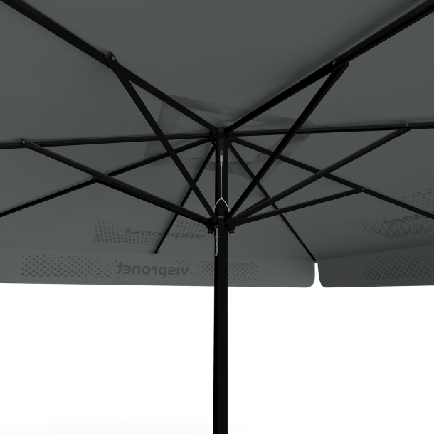 Parasol avec impression de logo, 300 x 300 cm, vue de dessous
