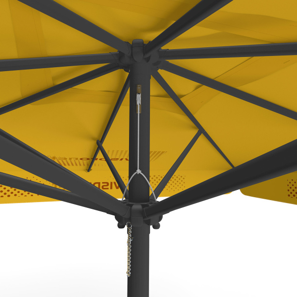 Parasol avec impression de logo, 300 x 300 cm, détail de la poulie
