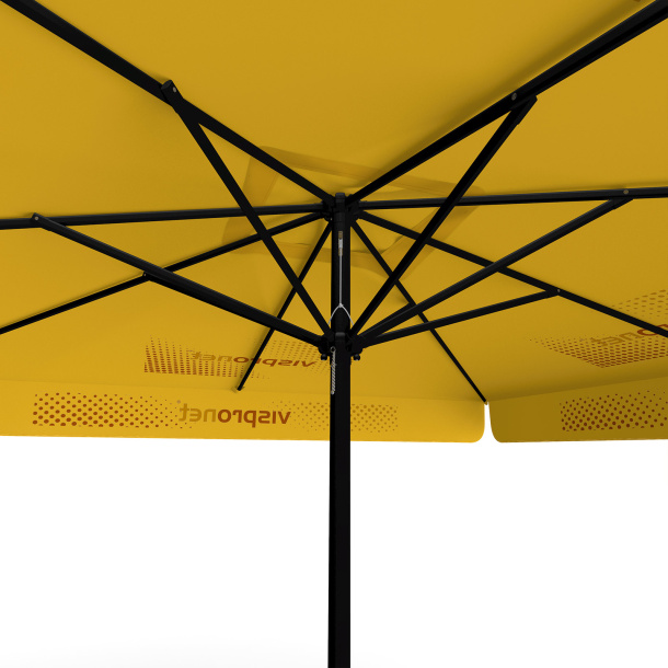 Parasol avec impression de logo, 300 x 300 cm, vue de dessous