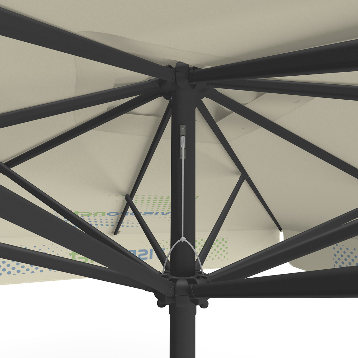 Parasol avec impression de logo, 250 x 250 cm, détail de la poulie