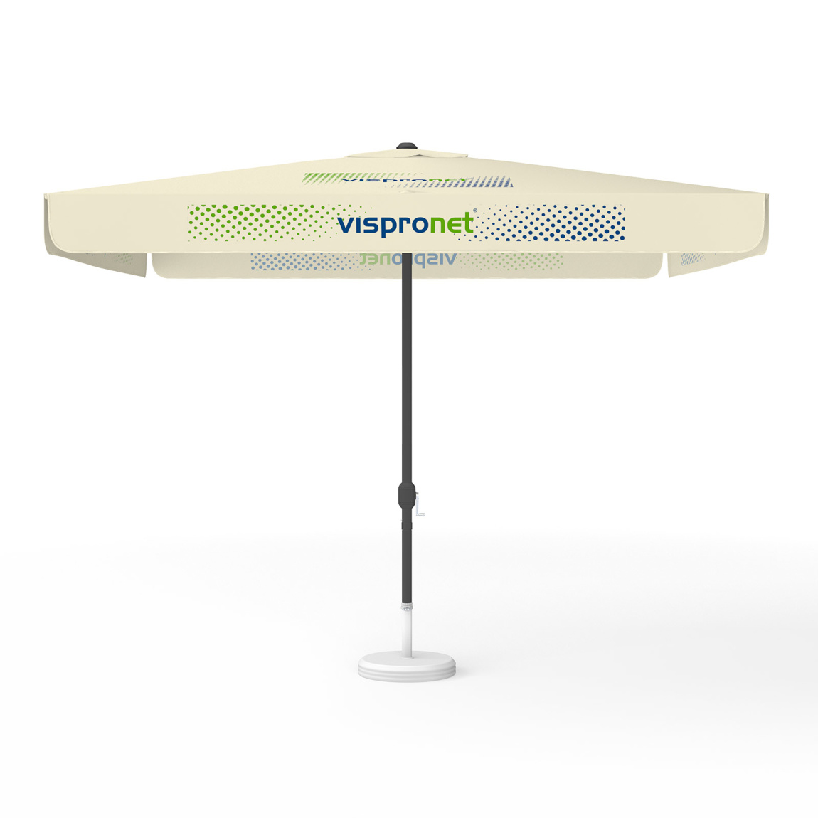 Parasol avec impression de logo, 300 x 300 cm, les 4 segments imprimés avec 1 motif