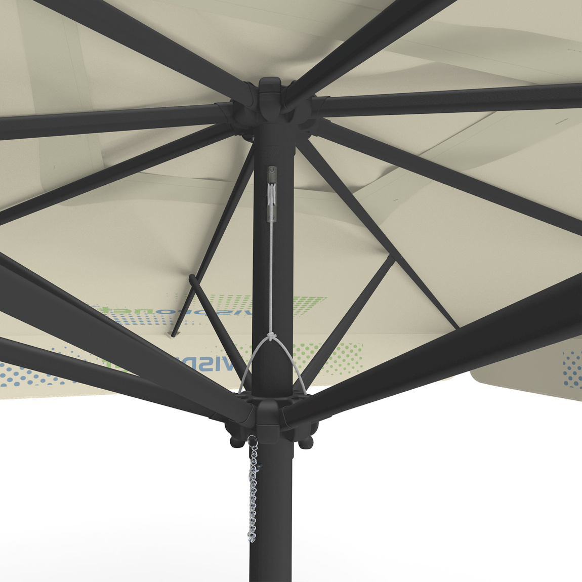 Parasol avec impression de logo, 300 x 300 cm, détail de la poulie