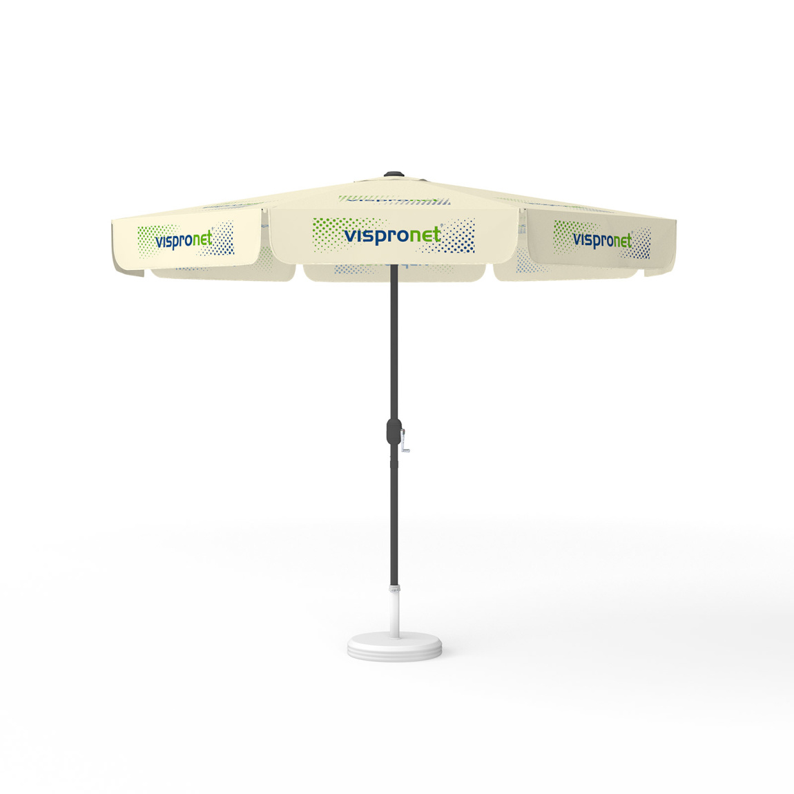 Parasol avec impression de logo, ø 300 cm, tous les 8 segments imprimés avec 1 motif