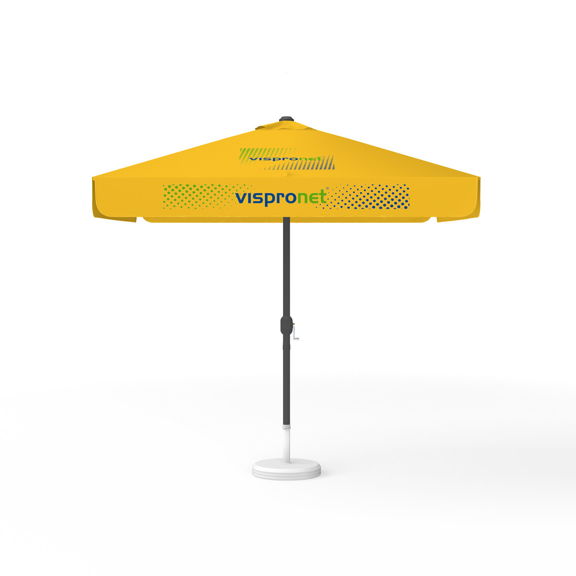Parasol avec impression de logo, 250 x 250 cm, les 4 segments imprimés avec 1 motif
