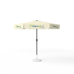 Parasol avec impression de logo, ø 250 cm, tous les 6 volants imprimés avec 1 motif