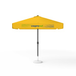 Parasol avec impression de logo, 250 x 250 cm, tous les 4 volants imprimés avec 2 motifs