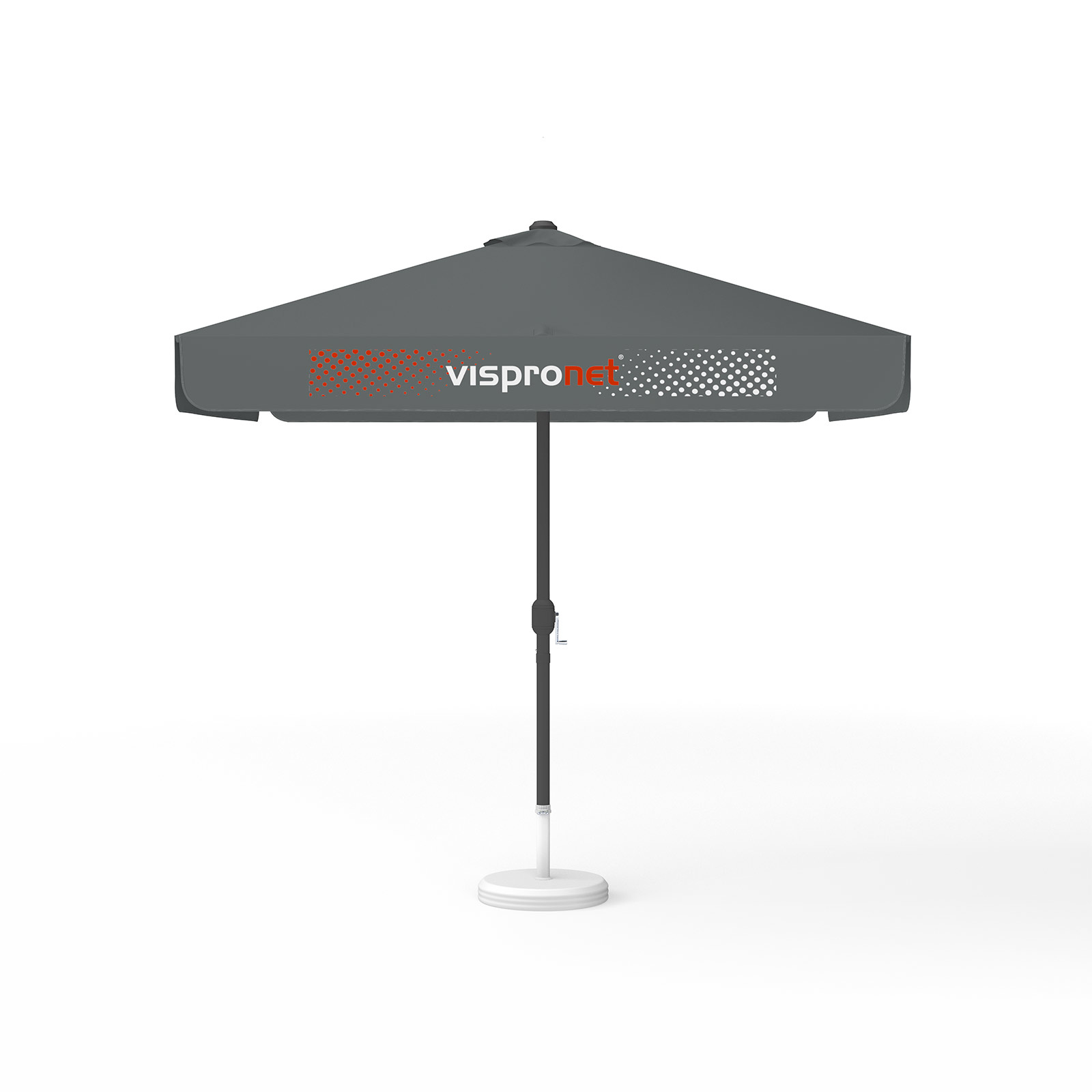 Parasol avec impression de logo, 250 x 250 cm, 2 volants imprimés