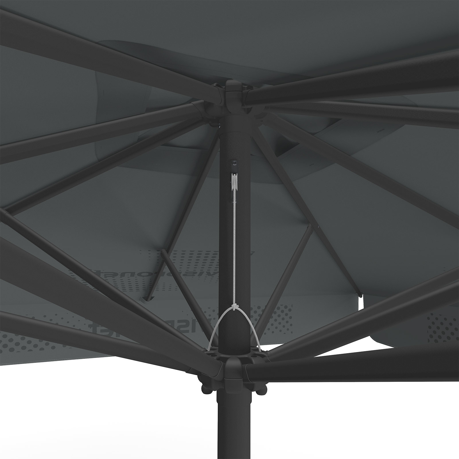 Parasol avec impression de logo, 250 x 250 cm, détail de la poulie