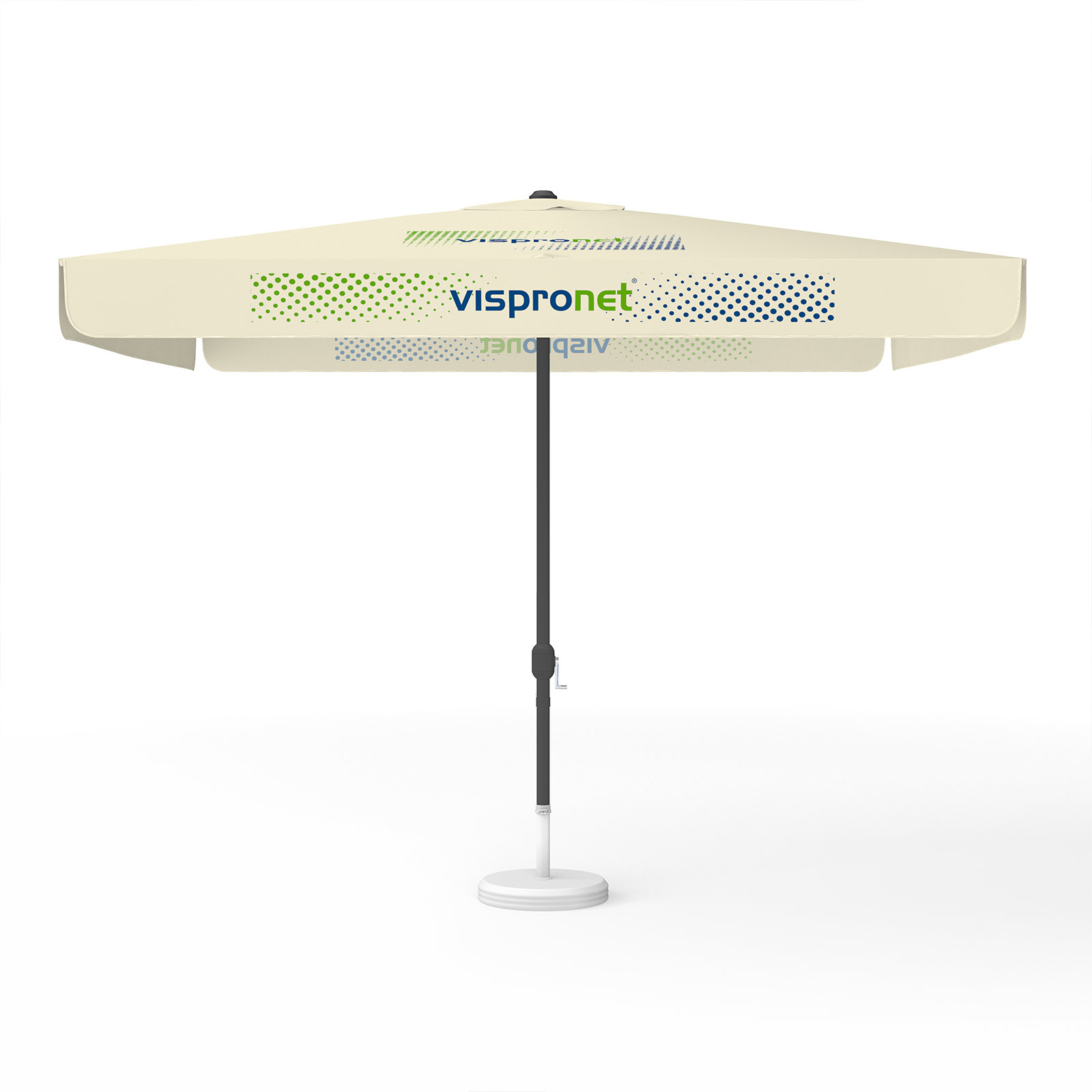 Parasol avec impression de logo, 300 x 300 cm, 2 segments imprimés