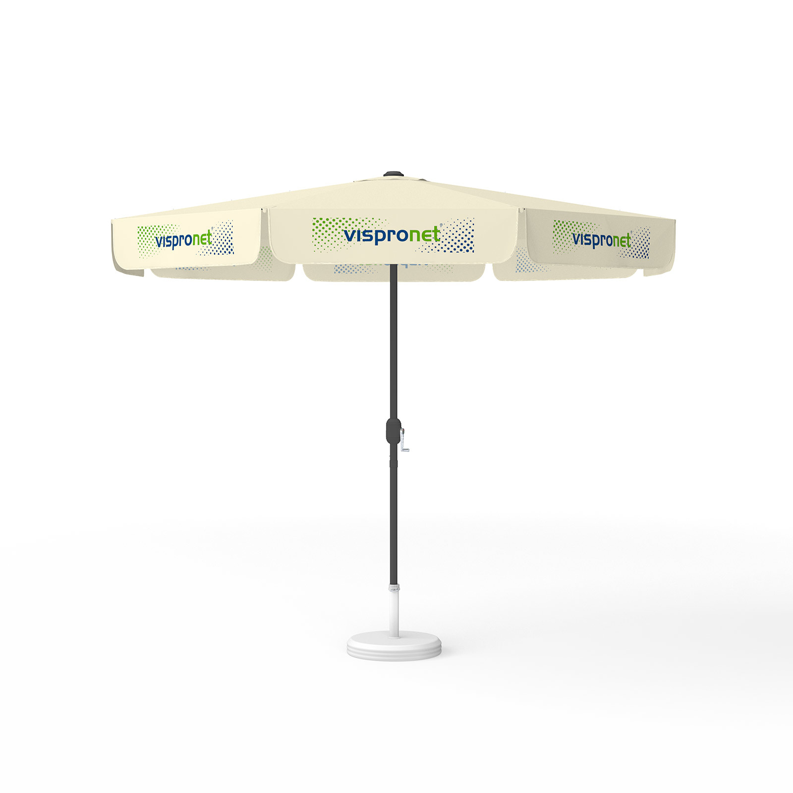 Parasol avec impression de logo, ø 300 cm, tous les 8 segments imprimés avec 1 motif