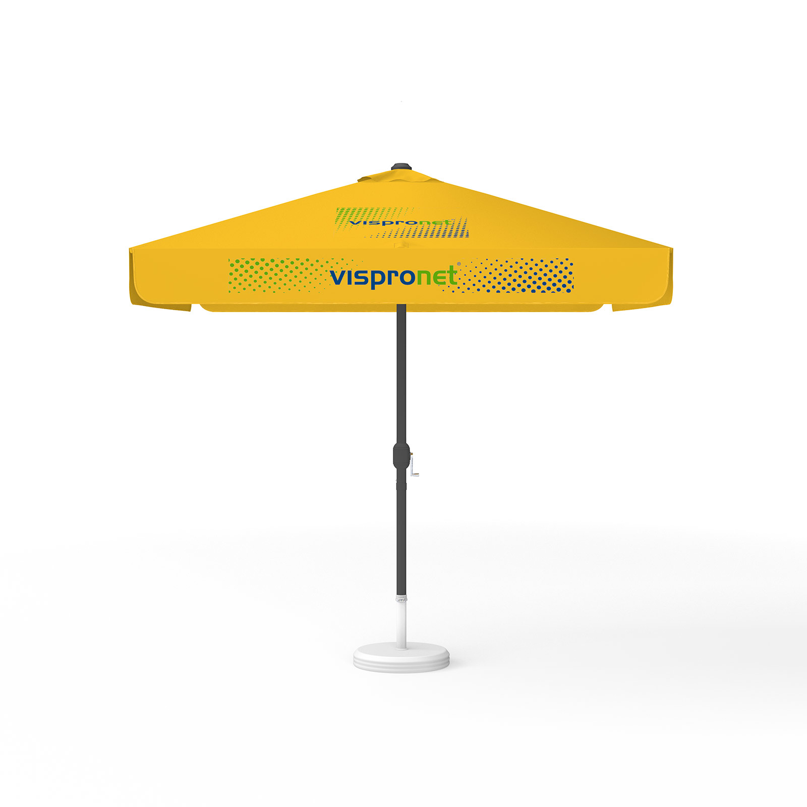 Parasol avec impression de logo, 250 x 250 cm, 4 segments imprimés en alternance avec 2 motifs