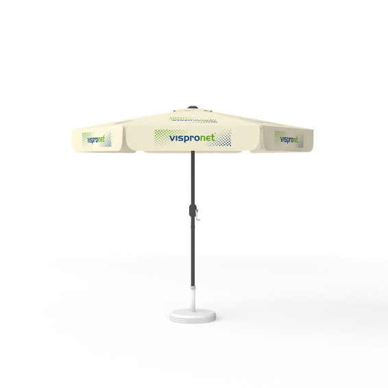 Parasol avec impression de logo, ø 250 cm, tous les 6 segments imprimés avec 1 motif