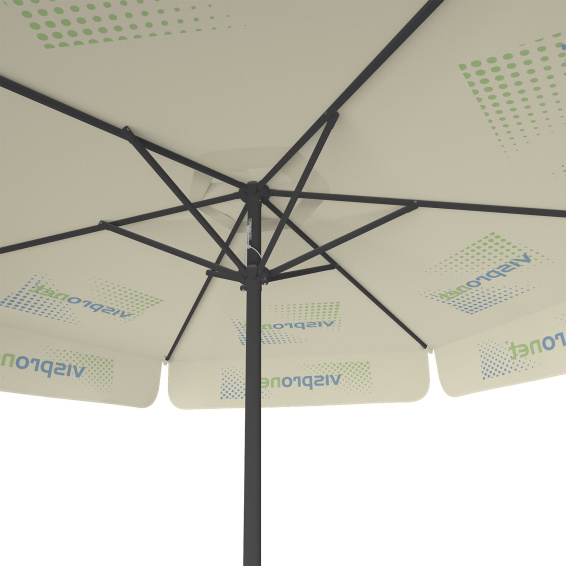 Parasol avec impression de logo, ø 250 cm, vue du dessous