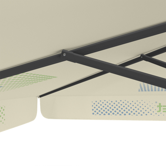 Parasol avec impression de logo, 300 x 300 cm, montants robustes