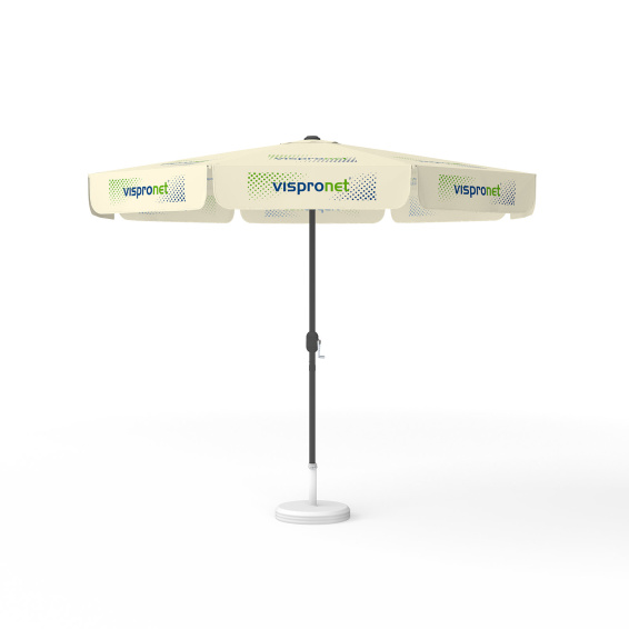 Parasol avec impression de logo, ø 300 cm, tous les 8 segments imprimés avec 1 motif