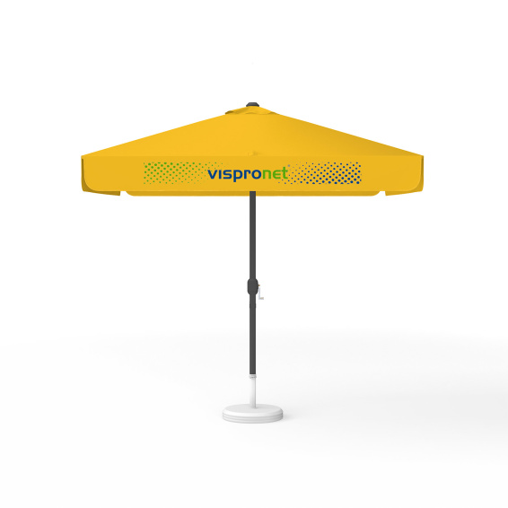 Parasol avec impression de logo, 250 x 250 cm, tous les 4 volants imprimés avec 1 motif