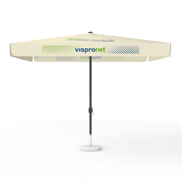 Parasol avec impression de logo, 300 x 300 cm, 2 segments imprimés