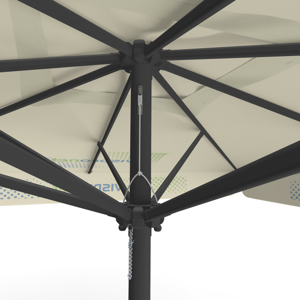 Parasol avec impression de logo, 300 x 300 cm, détail de la poulie