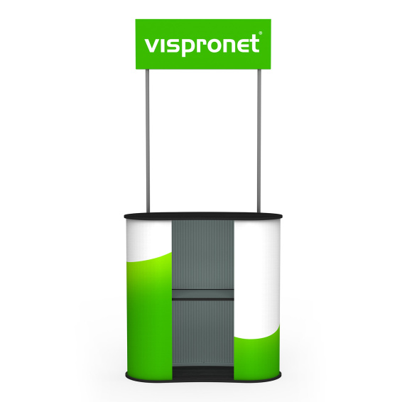 Comptoir de promotion léger verso, affichage en hauteur imprimé recto-verso