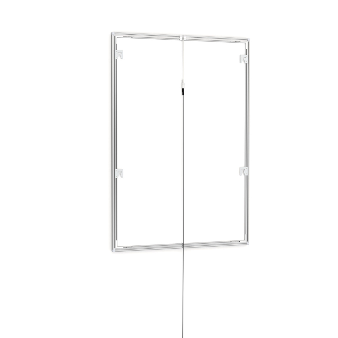 Cadre pour affiche LED, A1, verso avec supports muraux et câble d'alimentation