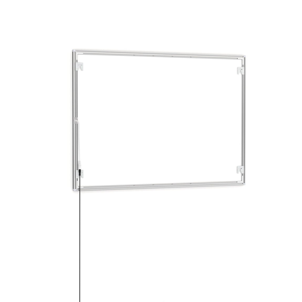 Cadre pour affiche LED, A1, verso avec supports muraux et câble d'alimentation