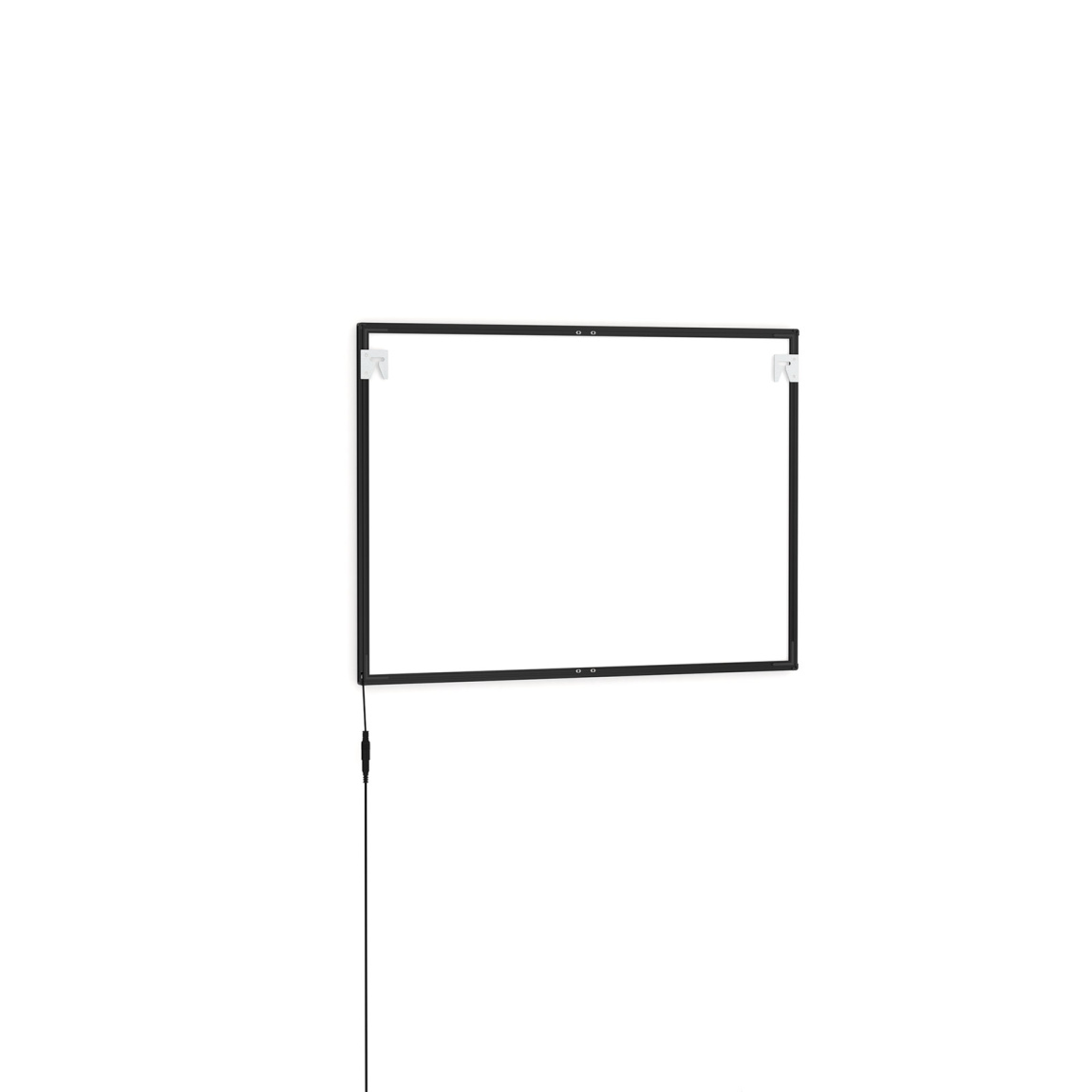 Cadre pour affiche LED, verso avec supports muraux et câble d'alimentation